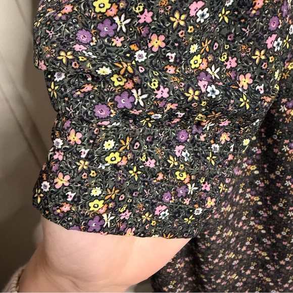 Jacqueline de Yong Floral Midi Dress - Black and Purple - Picture 5 of 12